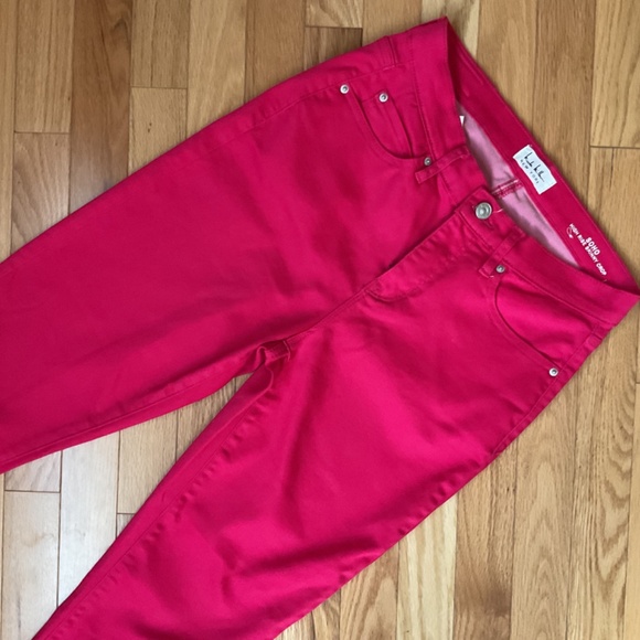 Like new - Nicole Miller high rise SOHO skinny crop capris denim hot pink preppy - Picture 1 of 16